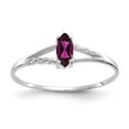 thumbnail image 1 of 10K White Gold Ring Band with Stones (06) June Garnet (Rhodolite) Marquise Red, Size 9, 1 of 5
