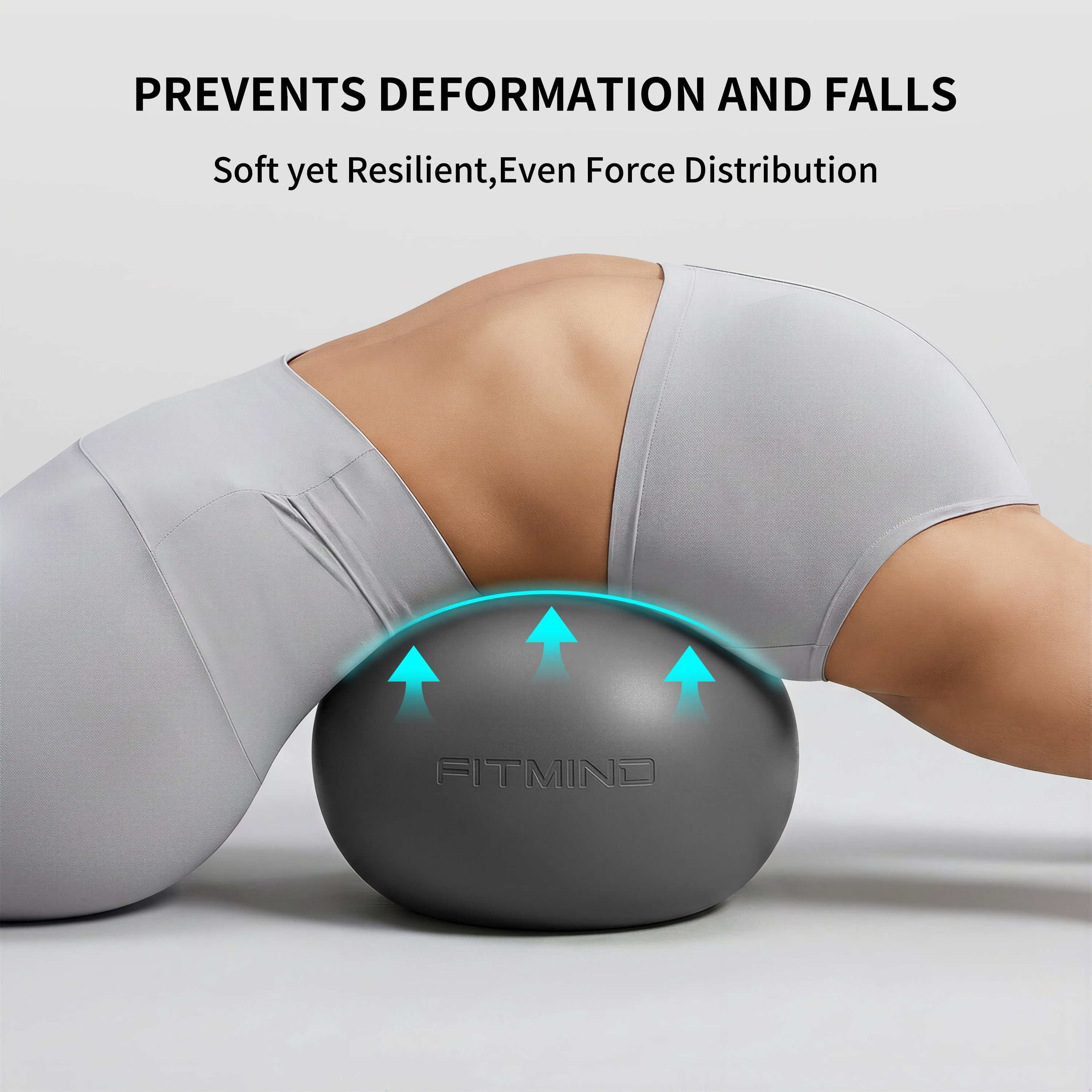 FITMIND Thickened Pilates Ball, 8in Core Ball for Physical Therapy, Ab Release and Core Workouts - Dark Gray