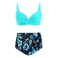 thumbnail image 4 of Women High Waisted Bikini Sets Two Piece Swimsuits Floral Print Bikini Swimwear Tankini Top With Bottoms 2 Piece Bathing Suits L, 4 of 5