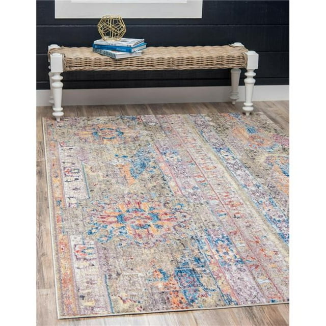 Unique Loom 3143294 4 x 6 ft. Prado Basilica Rectangular Rug, Light Green