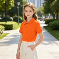 thumbnail image 5 of UACY Youth Boys Classic Polo Shirt Cotton T-Shirt Tops Short Sleeve Polo Kids Solid Color Button Up Collared Shirts (Orange, 2-3 Years), 5 of 8