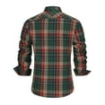 thumbnail image 3 of Yusimy Men's Casual Shirt Christmas Green Plaid Long Sleeve Button-Up Open Collar Classic Vintage Trendy vibes, 3 of 8