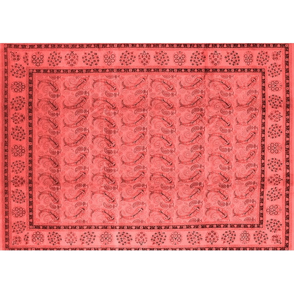 Ahgly Company Indoor Rectangle Oriental Red Industrial Area Rugs, 4' x 6'