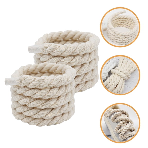 OFFIGAM 2Pcs Beige Decorative Shoelaces for Casual Sneakers Durable Outdoor Use