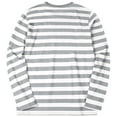thumbnail image 3 of MLANM Men's Casual Cotton Striped Crewneck Long-Sleeve T-Shirt Basic Pullover Tee Shirt, XL Gray White, 3 of 7