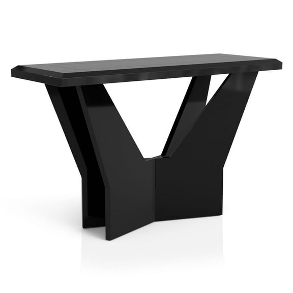Furniture of America Avens Contemporary Wood Geometric Sofa Table in Black