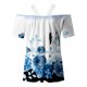thumbnail image 5 of Blusa informal de manga corta con cuello en V y encaje con hombros descubiertos para mujer OAVQHLG3B Store  lin121212, 5 of 5