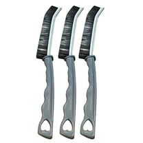 3 Pcs Cleaning Brushes for Household - Crevice Brush for Scrub Small Spaces, Toilet Cleaning Tool with Comfortable Grip, Long & Firm Bristle for Shower Tile Grout, Sinks Gap, Window Tracks, Clearance