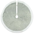 thumbnail image 2 of Northlight 20" Silver Glittered Mini Christmas Tree Skirt with White Fur Trim, 2 of 6