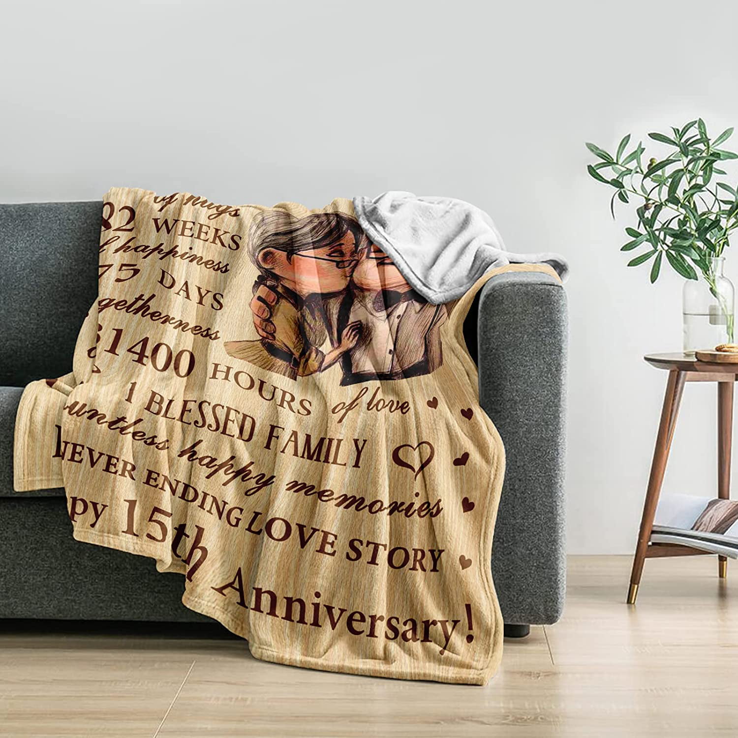  qixnzagr 10th Anniversary Tin Gifts Blanket 10 Year Anniversary  Wedding Gifts for Him Her Couples 10th Anniversary Wedding Gifts 10 Year  Anniversary Decorations Custom Blanket 60 X 50 Inches : Home & Kitchen