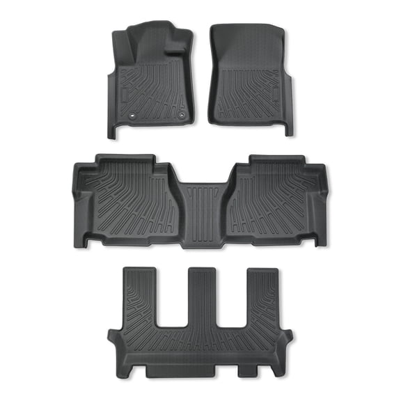 Findmall Black TPE Floor Mats for 2012-2022 Toyota Sequoia Custom All Weather Car Floor Liners