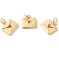 thumbnail image 3 of 2Pcs Real 18K Gold Plated Envelope Charms Brass Enamel Pendants Jewelry Findings for Women Jewelry DIY Necklace Bracelet Earring Making Red 10.5x11x2mm Hole: 3mm, 3 of 3