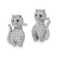 thumbnail image 3 of Sterling Silver Cat Earrings with Cubic Zirconia (CZ)s, 3 of 5