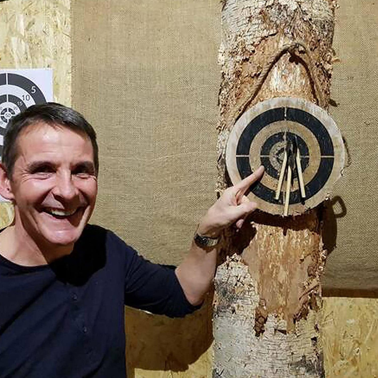 Axe Throwing Target Set with Wooden Target Board and 3 Durable Axes, Perfect for Indoor & Outdoor Fun Activities
