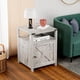 thumbnail image 4 of JJUN Farmhouse Nightstand with Charging Station, Grayish White End Table Bedroom with Storage Living Room Side Table Beige Night Stand Industrial Bedside Bed Table with USB Ports and Outlets, 4 of 16