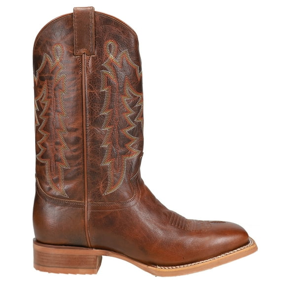 Justin Boots Mens Carsen Embroidered Square Toe Pull On Cowboy Mid Calf Bo
