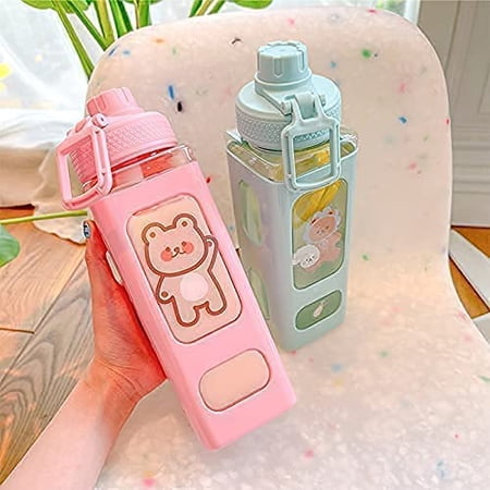 CH Kawaii Water Bottle with Straw and Sticker 23.6oz No Leak Large Cute ...