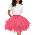 thumbnail image 2 of Women'S Solid Color Tulle Tutu Skirt, 50s Vintage Ballet Bubble Dance Skirt With Drawstring Waistband For Cos, Halloween, Carnival & Party, 2 of 4