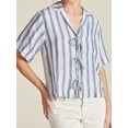thumbnail image 6 of Yunliwuli Women's 2 Piece Beach Outfits Short Sleeve Lapel Tie Up Shirt Wide Leg Shorts Sets, 6 of 8