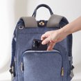 thumbnail image 4 of Sunveno Easy Open Diaper Bag Backpack with Insulated Pockets, Stroller Straps and Changing Pad, Blue, 4 of 9