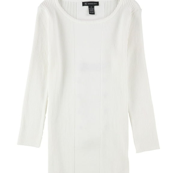 I.N.C Womens Crosert Back Knit Sweater, White, Medium