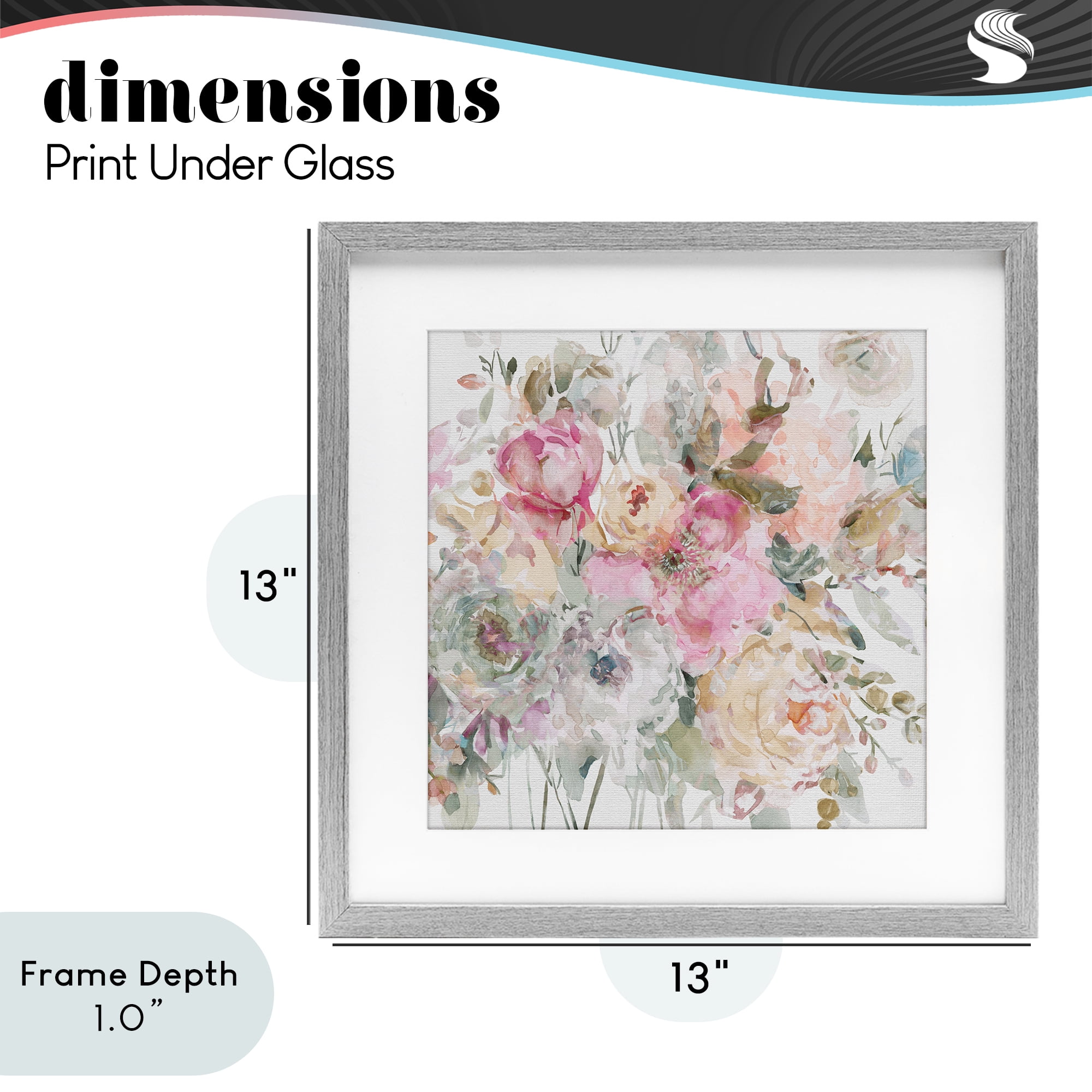 Stupell Industries Romantic Pastel Petals Gray Framed Print Under Glass, design by Carol Robinson