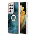 thumbnail image 4 of Mantto For Samsung Galaxy S21 Ultra Case,Ring Holder Stand Marble Pattern 3 in 1 Rugged Shockproof Hybrid Hard PC Soft Rubber Bumper Drop Protective Girls Women Boy Men Phone Cases,Green, 4 of 6