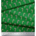 thumbnail image 2 of Soimoi Green Poly Georgette Fabric Candy Stick Food Print Sewing Fabric Yard 42 Inch Wide, 2 of 3