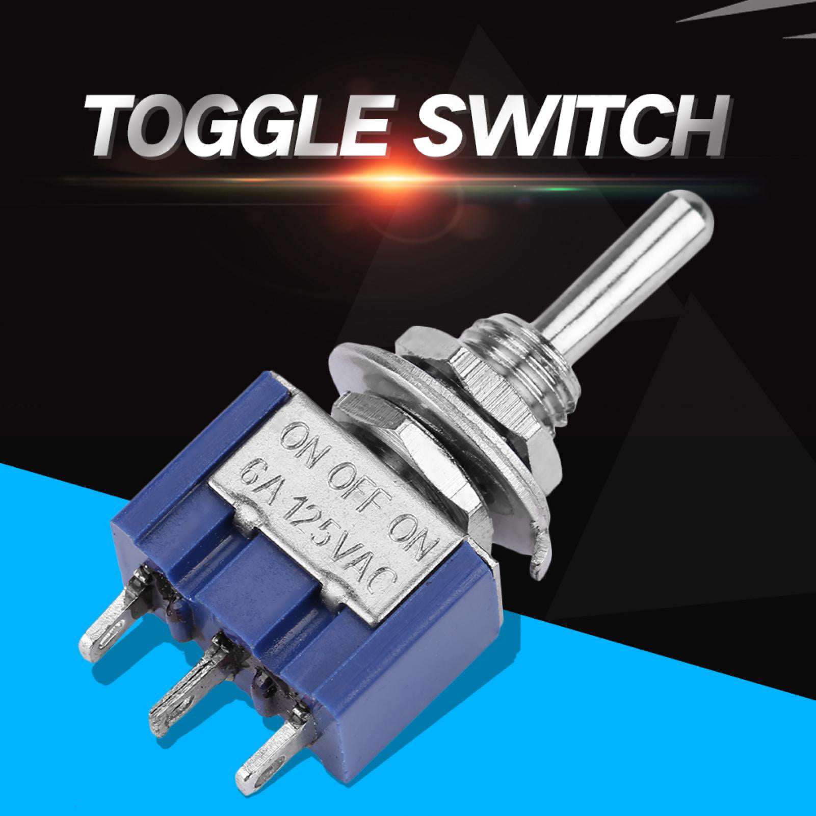 4Pcs Blue  AC 125V 6A 3 Pin SPDT On/Off/On 3 Position Mini Toggle Switch LWSZUS 
