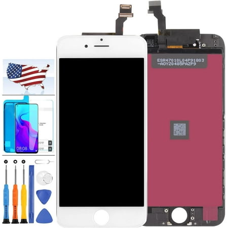 for iPhone 6 Screen Replacement A1549 A1586 A1589 LCD Touch Screen Digitizer for iPhone 6 Display Assembly Glass Full Repair Kit with Tools (Black)