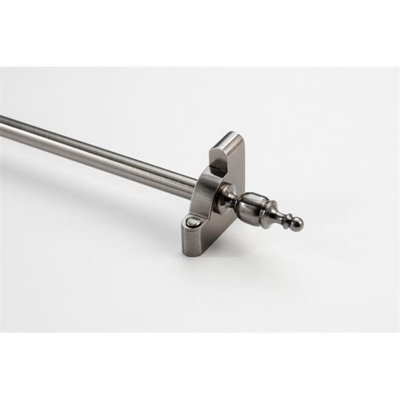 Zoroufy 01714-03754 48 in. Heritage Smooth Tubular Stair Rod Set Extended Brackets Crown Finial in Antique Pewter