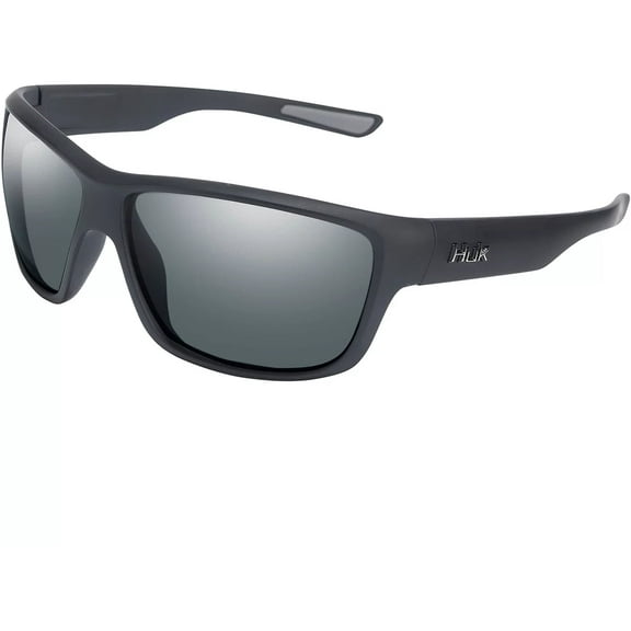 Huk Men's Spar Polarized Sunglasses Matte Black Frame Gray Lens