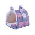 thumbnail image 2 of Guiexla Cozy Hamster Nest Semi-enclosed with Hanging Hook Cartoon Printed Comfortable Pet Bed for Cold Weather, 2 of 8