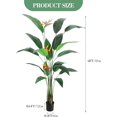 thumbnail image 2 of 6 ft artificial bird of paradise plant - faux tree con stable planter para indoor y outdoor use, realistic fake plant con rubber fabric y 17 leaves, pe trunk, perfect para home decor, 2 of 7