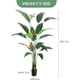 thumbnail image 2 of 6-ft artificial bird of paradise plant con stable planter - realistic fake tree para indoor y outdoor, rubber fabric, 14 leaves, 3 flowers, great para home decor, 2 of 7