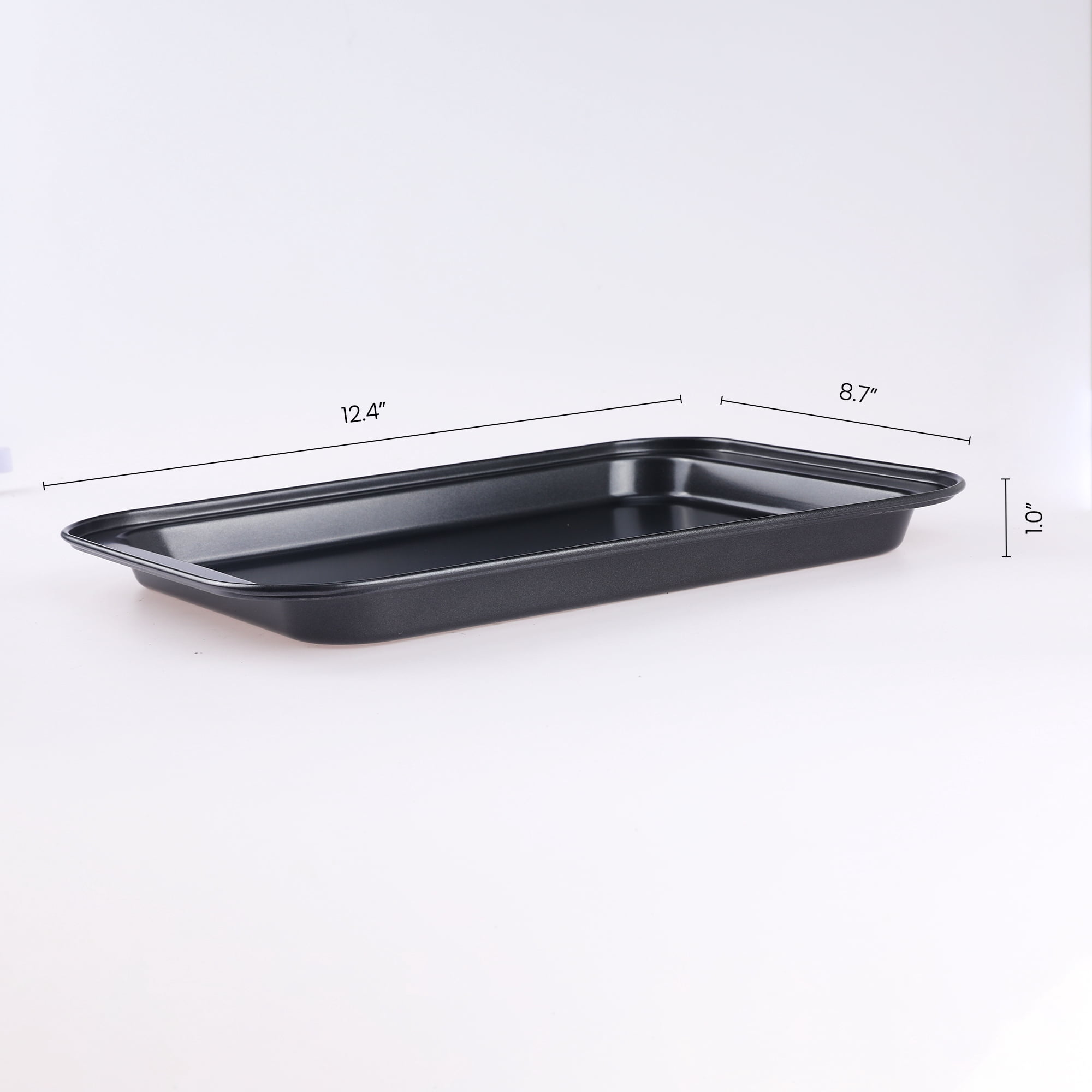 Unique Bargains Baking Sheet Set of 3 Nonstick Cake Pans Black 12.4*8.7*1in