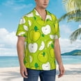 thumbnail image 5 of Fotbe Green Apple Hawaiian Shirt For Men Unisex Summer Beach Casual Short Sleeve Cotton Linen Button Down Shirts-Small, 5 of 9