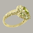 thumbnail image 3 of LBG British Made 10k Yellow Gold Natural Peridot Womens Engagement Ring - 33 size options - Size 4.75, 3 of 8
