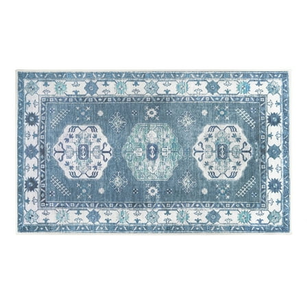 My Magic Carpet 3'x5' Machine Washable Non-Slip Kitchen Entryway Area Rug - Shary Blue