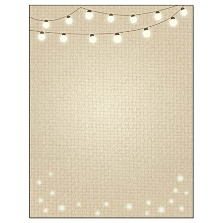 Bee On A String Lights Theme Stationery - 8.5 x 11-60 Letterhead Sheets - String of Lights Letterhead (String Lights) - B6505 ()