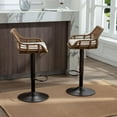 thumbnail image 2 of Tcbosik Swivel Bar Stools Set of 2, Adjustable Counter Height Bar Stools Rattan Seat Modern Kitchen Pub Bar Chair Armless Dining Chairs, Beige, 2 of 10