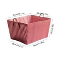 thumbnail image 3 of Btomtd Woven Storage Basket for Home Textiles Japanese Style Laundry Basket with Multi-Use Compartments Dirty Clothes Basket, 40L, Red, 3 of 6