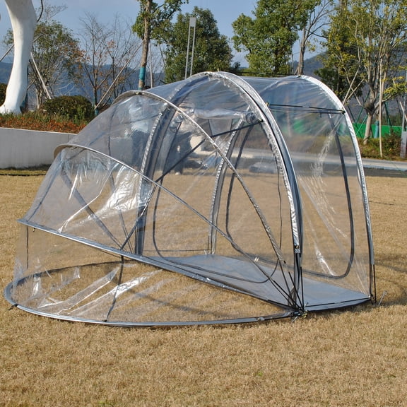 4-Person Sun Tent, All Weather Sports Tent, Instant Outdoor Bubble Tent, Rainproof Camping Sun Shelter, Portable Clear Screen House, 235x200x150cm