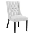 thumbnail image 2 of Modway Baronet Solid Wood and Button Tufted Fabric Dining Chair in White, 2 of 8