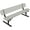 Gray, variant on Coated Outdoor Furniture Heavy-Duty Portable Outdoor Bench Thermoplastic Coated, Expanded Metal, Commercial-Grade Seating, Made in America (Portable with Back, 6 Ft, Brown)