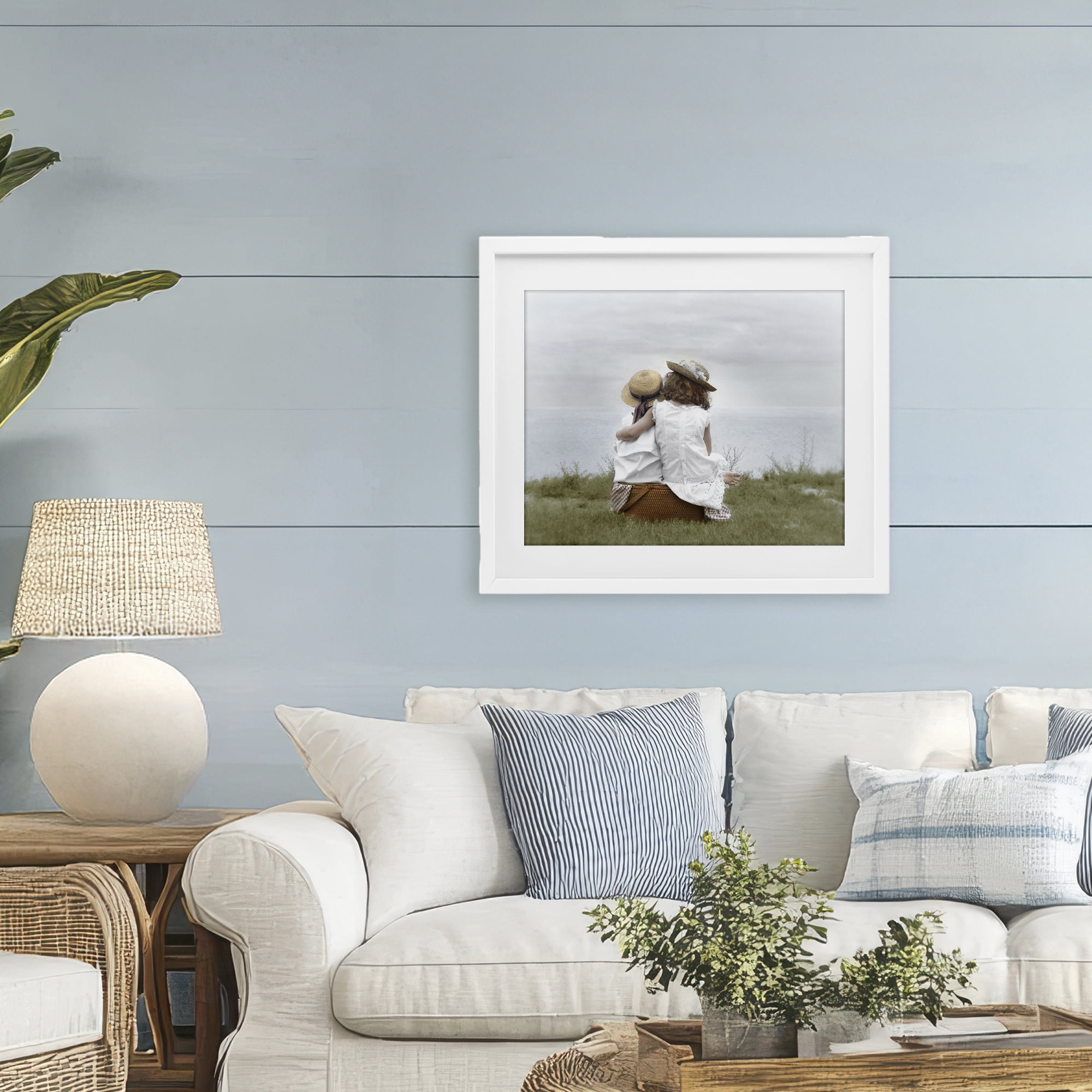 Stupell Industries Friends By The Ocean White Framed Print Under Glass, design by Kendra Dew