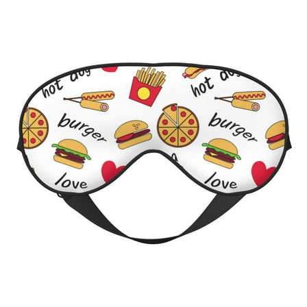 Naloa Fast Food Print Sleep Mask for Sleeper, Light Blocking Sleeping Eye Mask for Women Men, Eye Shade with Adjustable Strap for Travel, Nap,Meditation