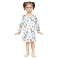 thumbnail image 2 of Girls' long-sleeved dress Snowflake Elk Girls' A-line dress with ribbed cuffs Soft and comfortable, 2 of 6