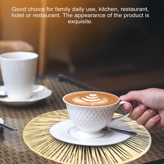 OUNONA Set of 4 Golden Hollow Design Table Placemats, Dining Table Mats for Home and Kitchen