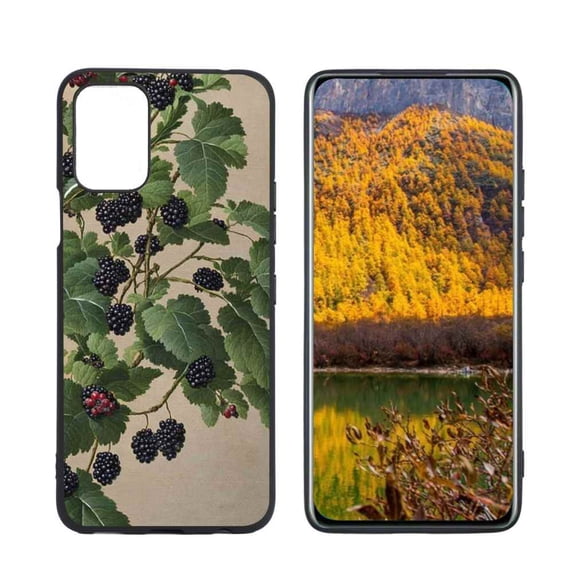 Old-Botanical-Blackberries-Painting-Hard-s-Fine-Art-1-3 Phone Case, Degined for LG K53 Case Men Women, Flexible Silicone Shockproof Case for LG K53